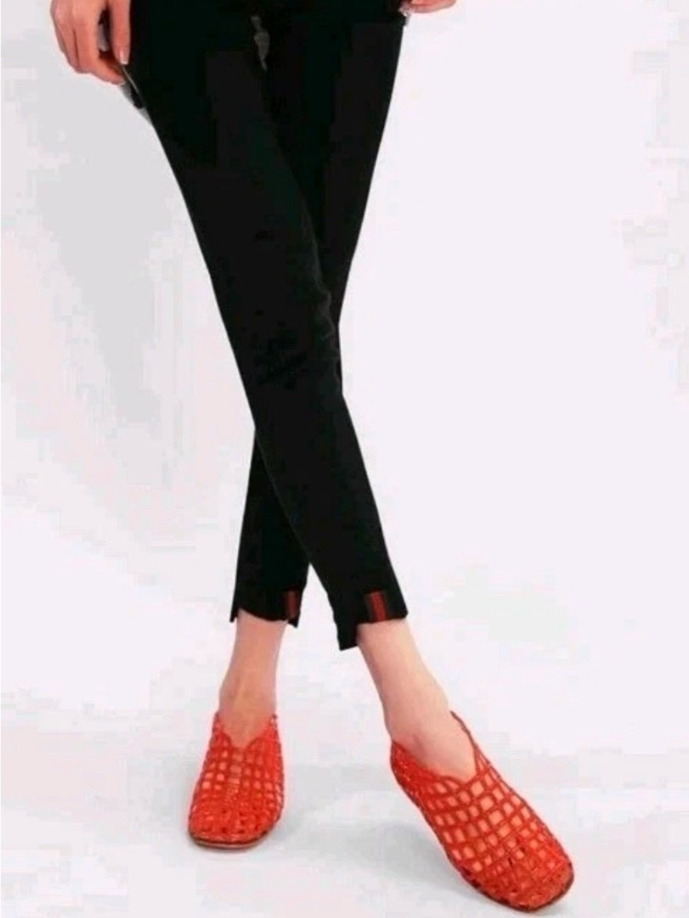 Jelly Red Woven Lattice Slide Sandals